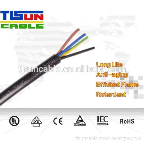 4 Core PVC Insulation Copper Conductor Material flexible cable 4mm